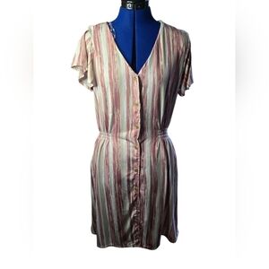 Robert Louis Blush and Cream Striped Dress